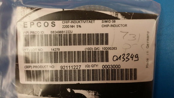 (10 PCS) B82498B1222J EPCOS FIXED IND 2.2UH 130MA 1.6 OHM 5% 0805 ROHS