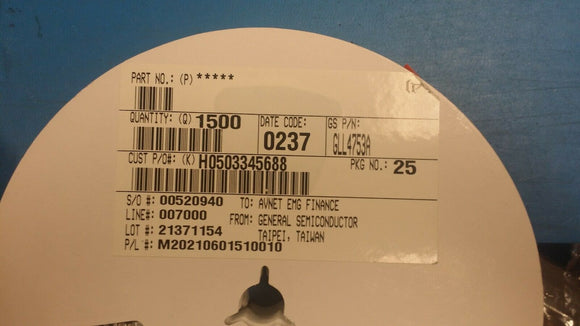 (100 PCS) GLL4753A VISHAY/GS Diode Zener Single 36V 5% 1W 2-Pin MELF