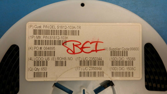 (10 PCS) S1812-103K API Delevan Fixed Inductors 10uH 10% 333MA 1.8 OHM SMD