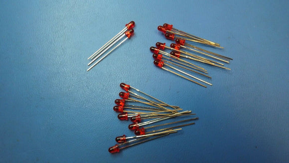 (22PCS) 204IT 585 nm 40 mcd 2 V 25 mA Red Color Through Hole 3 mm Round LED