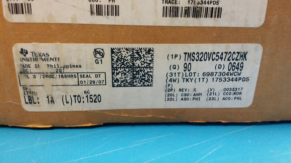 (1 PC) TMS320VC5472CZHK TI Digital Signal Processors BGA Obsolete ROHS