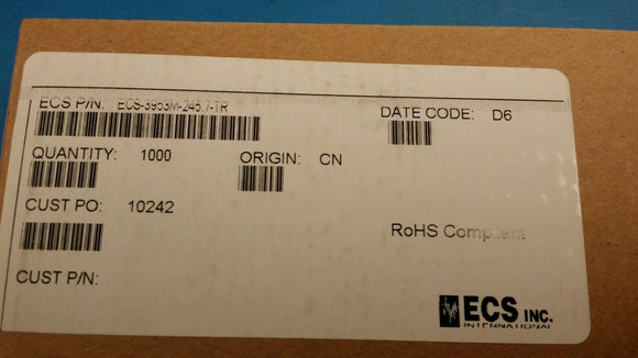 (1000) ECS-3953M-245.7-TR Standard Clock Oscillators 3.3V 24.576MHz 50PPM-10/+70