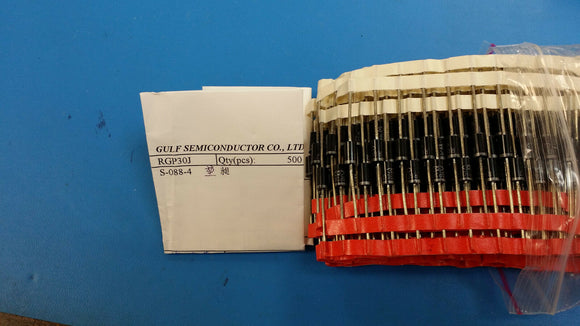 (10 PCS) RGP30J GULF SEMI  Diode Switching 600V 3A 2-Pin DO-201AD