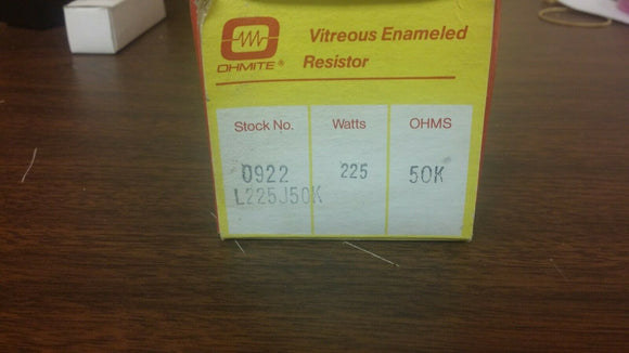 (1 PC) L225J50K OHMITE 50k Ohms ±5% 225W Wirewound Chassis Mount Resistor