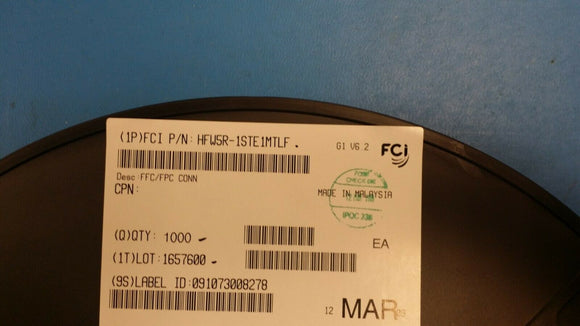 (10 PCS) HFW5R-1STE1MTLF FCI CONN FFC BOTTOM 5POS 1.00MM R/A