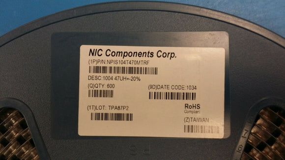 (25 PCS) NPIS104T470MTRF NIC Ind Power Shielded Wirewound 47uH 20% ROHS