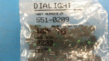 (5 PCS) 551-0209 Dialight LED CBI, Single Green Diffused, Tinted 2.1V 10mA, RA