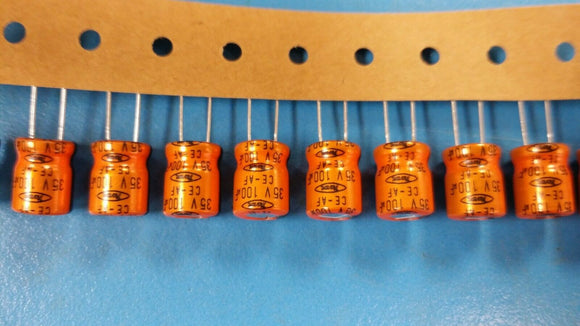 (20 PCS) CEAFM1V101M NIPPON Electrolytic Capacitor 100uF 35V 20% Radial +105 C