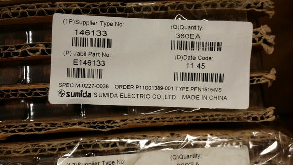 (25 PCS) PFN1515/MS-E146133 SUMIDA EMC CHOKE COIL 19.0µH ±10%, 6A, DCR 30.0 OHM