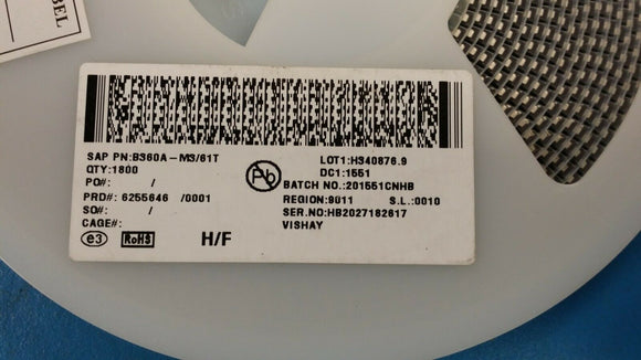 (10 PCS) B360A-M3/61T VISHAY/GS Diode Schottky 60V 3A DO-214AC ROHS