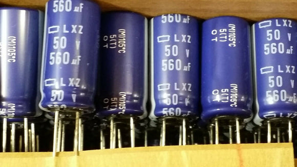 (10 PCS) ELXZ500ETE561MK25S NIPPON Electrolytic Capacitor, 560uF, 50V, 20% 105°C