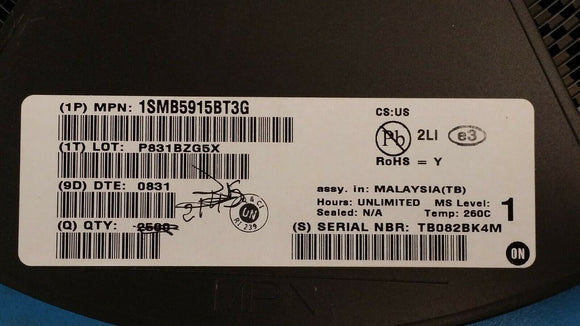 (10 PCS) 1SMB5915BT3G Zener Diode 3.9V 3W ±5% Surface Mount SMB ROHS