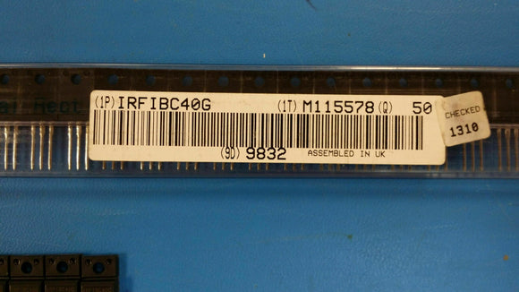 (10 PCS) IRFIBC40G IR Trans MOSFET N-CH 600V 3.5A 3-Pin(3+Tab) TO-220