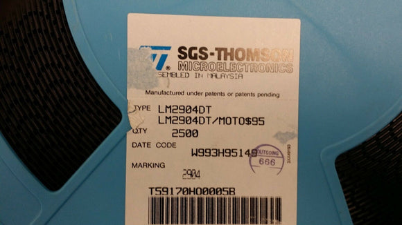 (100 PCS) LM2904DT ST MICRO OP Amp Dual GP ±15V/30V 8-Pin SOIC