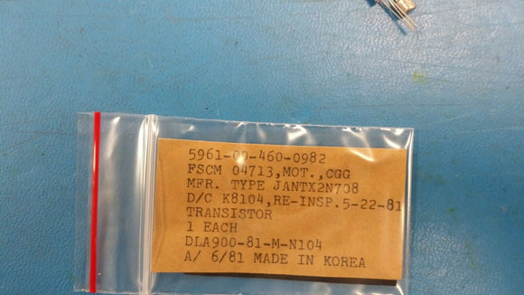 (1pc) JANTX2N708 Bipolar Junction Transistor, NPN Type, TO-18