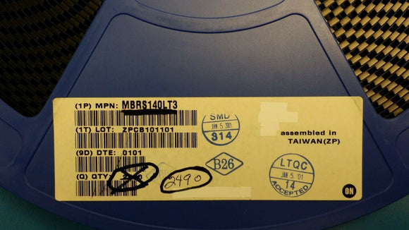 (100pcs) MBRS140LT3 ON SEMI DIODE SCHOTTKY 40V 1A SMB