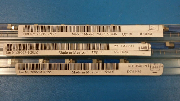 (10pcs) 3006P-1-202Z Res Cermet Trimmer 2K Ohm 10% 0.75W(3/4W) 15(Elec)Turn 2.54