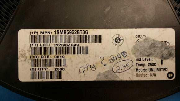 (100pcs) 1SMB5952BT3G Zener Diode, 130V V(Z), 5%, 0.55W, Silicon, Unidirectional