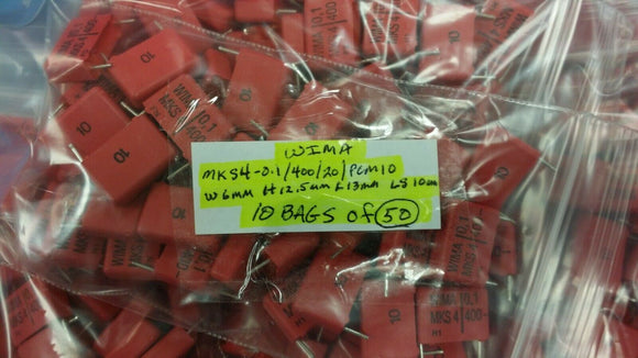 (20pcs) MKS40.1/400/20PCM10  Film Capacitor, Polyester, 400V, 20% +Tol, 20% -Tol