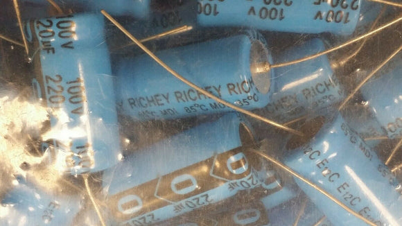 (2) ALUMINIUM ELECTROLYTIC CAPACITOR 220uF 100V 20% AXIAL ROHS RMD221M100V1326B