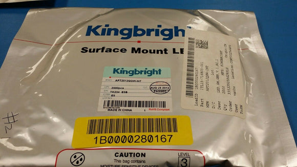 (2000) APT2012QGW-INT Kingbright Diode-LED GREEN 2012 12mcd 120D 25mA SM