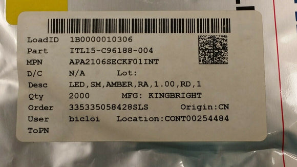 (25 PCS) APA2106SECK Standard LEDs - SMD Spr Brt Orange 601nm Water Clear 250mcd