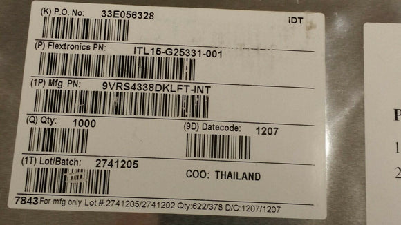 (1 PC) 9VRS4338DKLFTIC IDT CLOCK TIMING 200MHZ 48VFQFPN ROHS