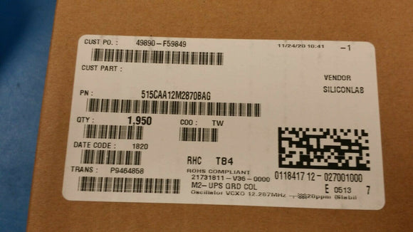 (25 PCS) 515CAA12M2870BAG Oscillator VCXO 12.287MHz ±20ppm ROHS