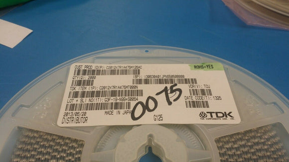 (25 PCS) C2012X7R1A475M125AC MLCC Ceramic Capacitor 4.7uF 10V X7R 20% 0805 125°C