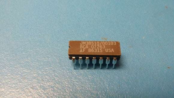 (1PC) JM38510/00103BCA NAND Gate, TTL/H/L Series, 3-Func, 3-Input, TTL, CDIP14
