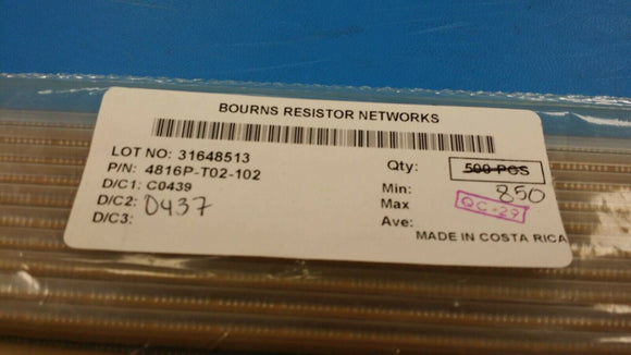 (10 PCS) 4816P-T02-102 BOURNS RES ARRAY 15 RES 1K OHM 2% 16SOIC