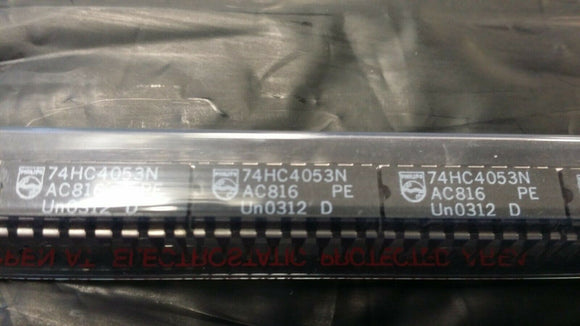 (10 PCS) 74HC4053N Philips IC MUX/DEMUX TRIPLE 2X1 16DIP