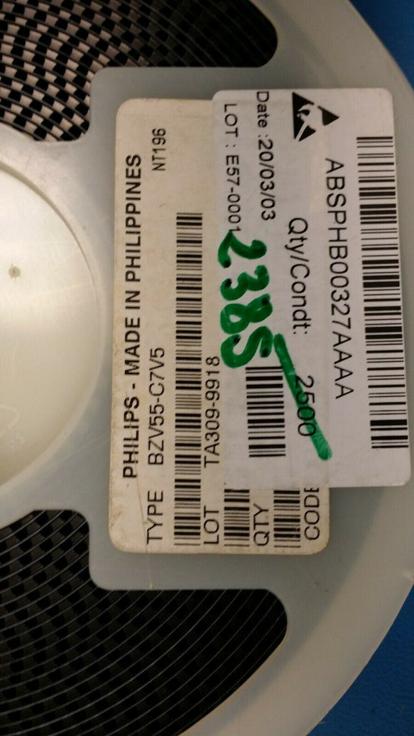 (2385pcs) BZV55-C7V5 Zener Diode Single 7.5V 5% 15Ohm 500mW 2-Pin Mini-MELF