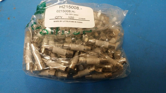 (2 PCS) 0215008.H LITTELFUSE H215008 FUSE CERAMIC 8A 250VAC 5X20MM