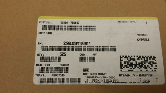 (2 PCS) S29GL128P11DGI017 CYPRESS IC FLASH 128MBIT PARALLEL 64FBGA