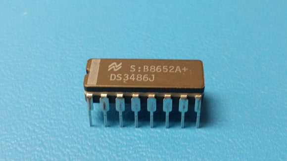 (1 PC) DS3486J NSC Line Receiver, 2 Func, 2 Rcvr, BIPolar, CDIP16