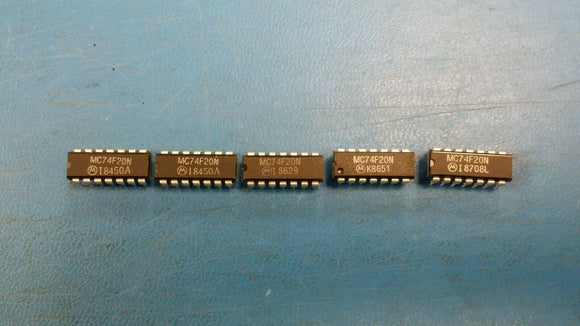(10 PCS)  MOTOROLA MC74F20N MC74F20ND MC74F20NDS NAND Gate IC 2 Channel 14-PDIP