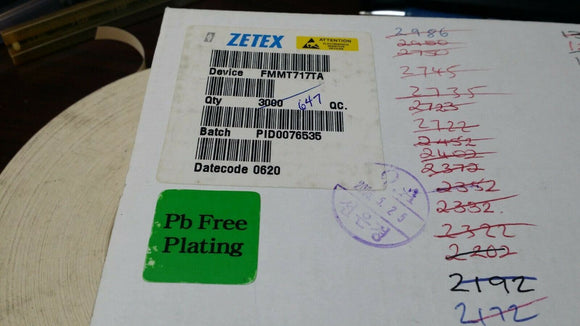 (25 PCS) FMMT717TA ZETEX Bipolar (BJT) Transistor PNP 110MHz SMD SOT-23-3 ROHS