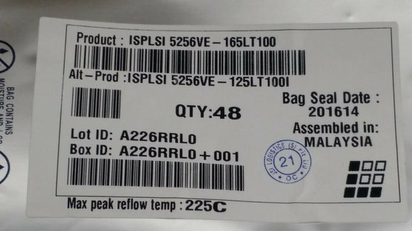 (10 PCS) ISPLSI5256VE-165LT100 LATTICE IC CPLD 256MC 6NS 100TQFP