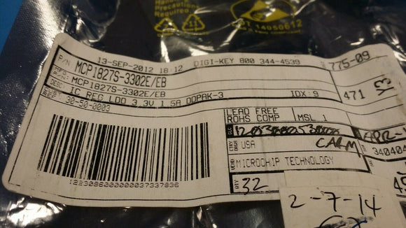(10pcs) MCP1827S-3302E/EB LDO Regulator Pos 3.3V 1.5A Automotive 4-Pin(3+Tab) DD