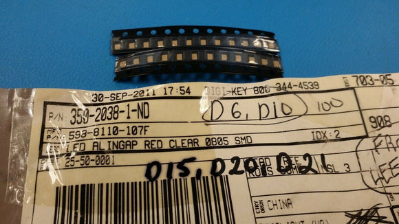 (24pcs) 598-8110-107F SMD Red Water Clr 80mcd 642nm