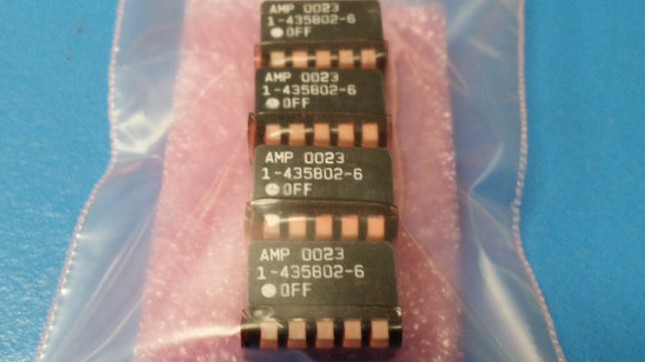 (2 PCS) 1-435802-6 AMP SWITCH PIANO DIP SPST 25MA 24V