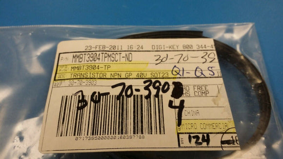 (124pcs) MMBT3904-TP Trans GP BJT NPN 40V 0.2A 350mW 3-Pin SOT-23
