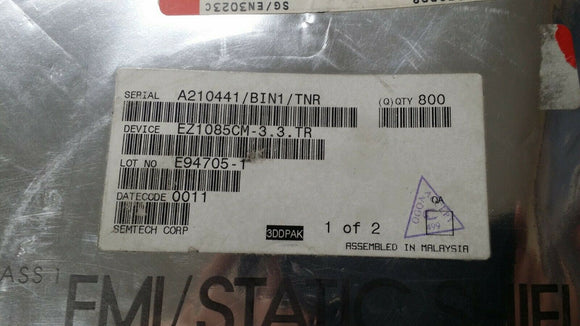 (2 PCS) EZ1085CM-3.3.TR SEMTECH IC REG LINEAR 3.3V 3A TO263