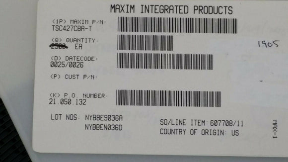 (10 PCS) TSC427CBA-T MAXIM Low-Side Gate Driver IC Non-Inverting 8-SOIC