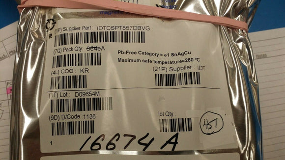 (10 PCS) CSPT857DBVG IDT, IC CLK BUF DDR 220MHZ 1CIRC 56-CABGA (4.5x7.0) ROHS