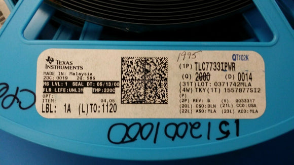 (100 PCS) TLC7733IPWR TI IC SUPERVISOR 1 CHANNEL 8TSSOP