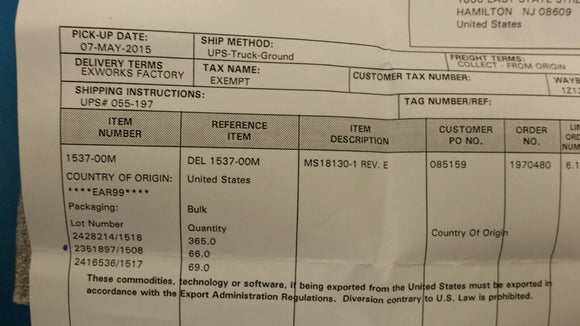 (10pcs) 1537-00M 150 nH Unshielded - Inductor 2.74 A 30mOhm Max Axial