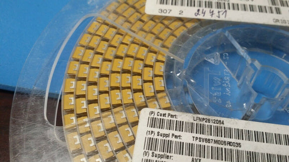 (2 PCS) TPSV687M006R0035 AVX Solid Tantalum Cap SMD 680uF 6.3V 20% 35 ESR ROHS