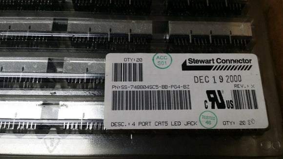 (1 PC) SS-748804SC5-BB-PG4-BZ STEWART CONN MOD JACK 8P8C R/A SHIELDED
